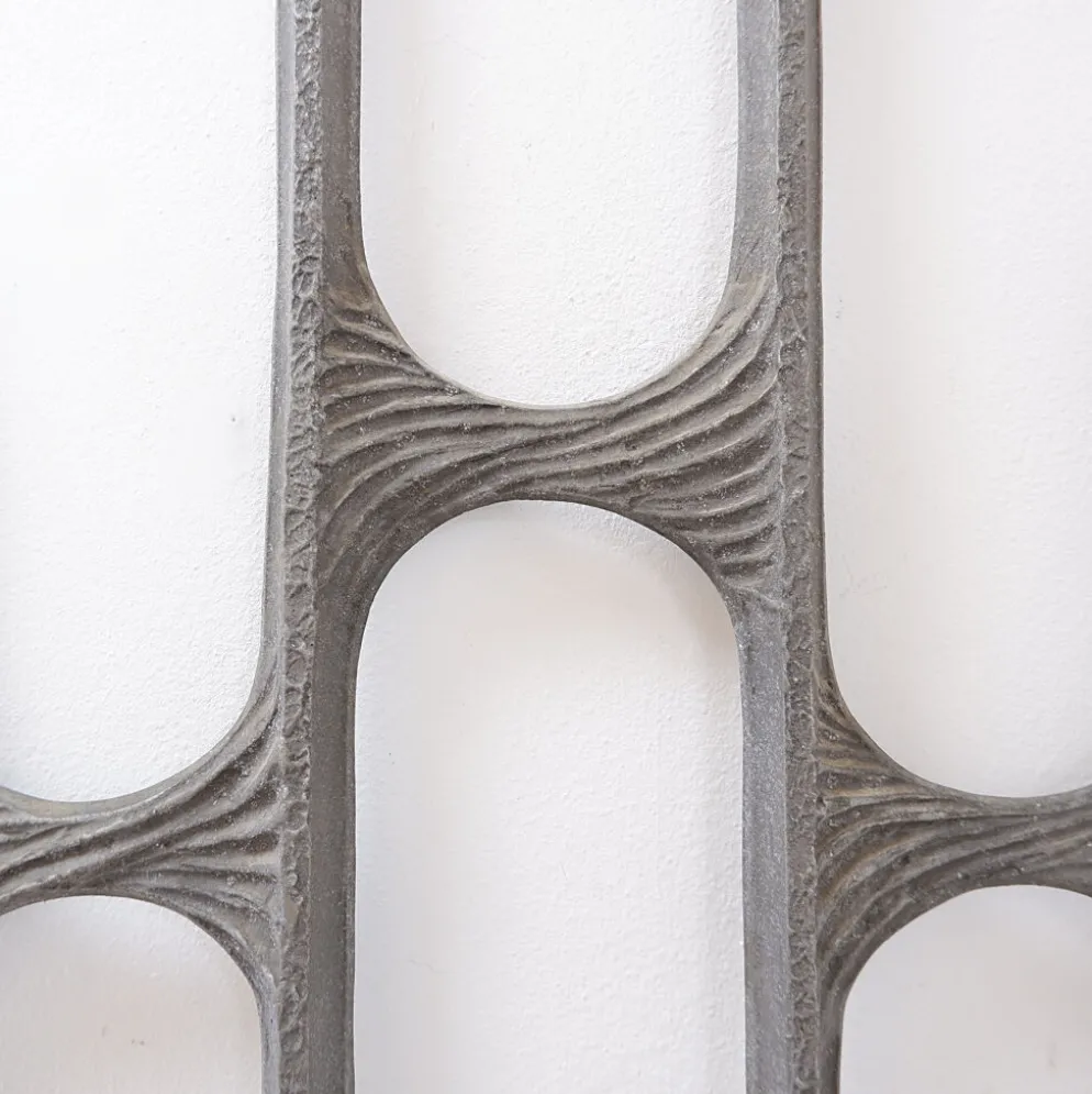 Panneau de porte brutaliste en aluminium coulé dans le style de Paul Evans, années 1960