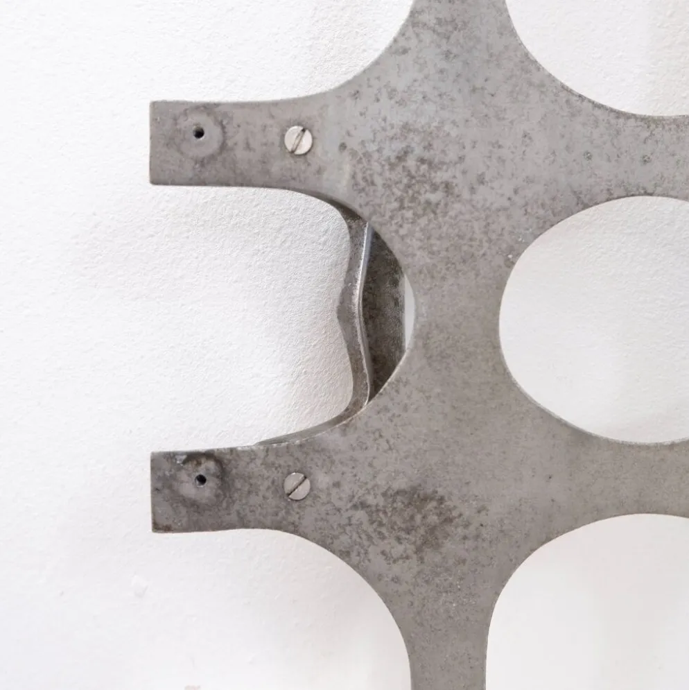 Panneau de porte brutaliste en aluminium coulé dans le style de Paul Evans, années 1960