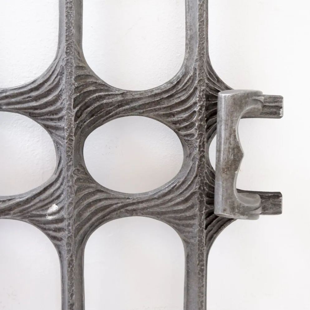 Panneau de porte brutaliste en aluminium coulé dans le style de Paul Evans, années 1960