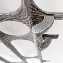 Panneau de porte brutaliste en aluminium coulé dans le style de Paul Evans, années 1960