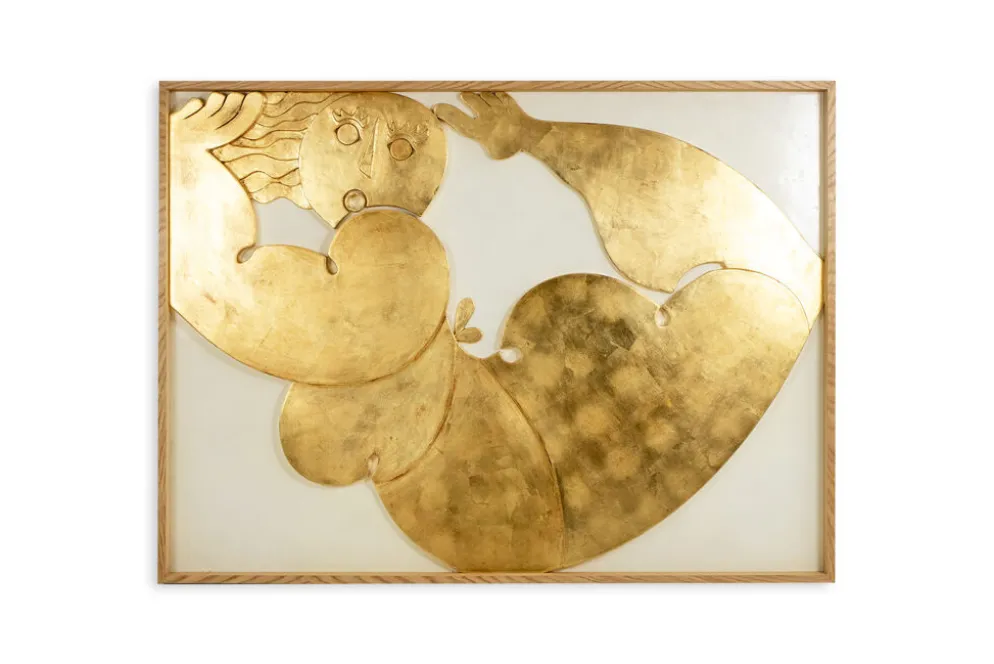 Panneau en bas-relief « Je nage dans le bonheur ». Contemporain.