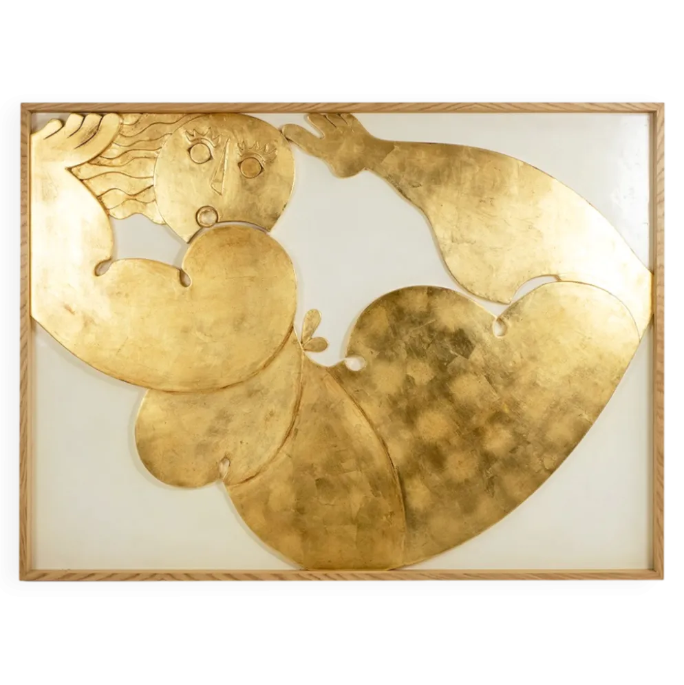 Panneau en bas-relief « Je nage dans le bonheur ». Contemporain.