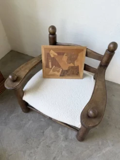Panneau en marqueterie de bois inspiré de Picasso