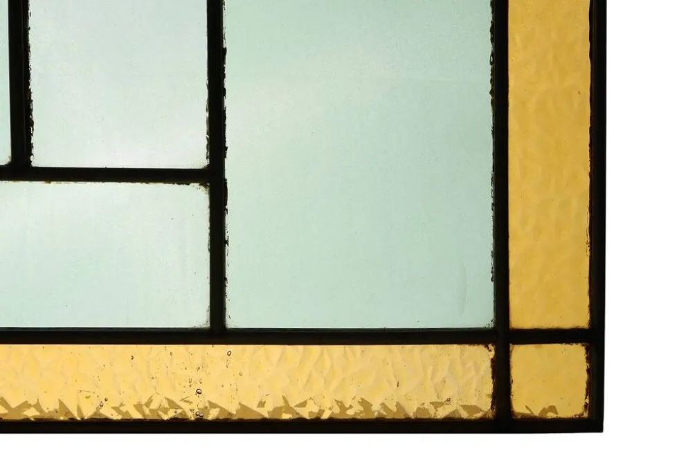 Panneau en verre teinté Art Déco représentant un match de boxe, Belgique vers 1910