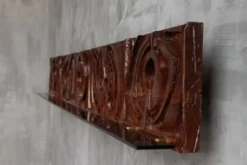 Panneau mural en bois sculpté par Gianni Pinna, Italie, années 1970
