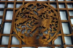 Panneau mural octogonal bois sculpté, milieu XXème, Chine