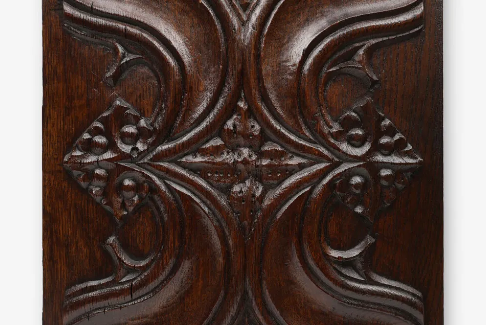 Panneau sculpté en chêne gothique, Belgique, 16e siècle