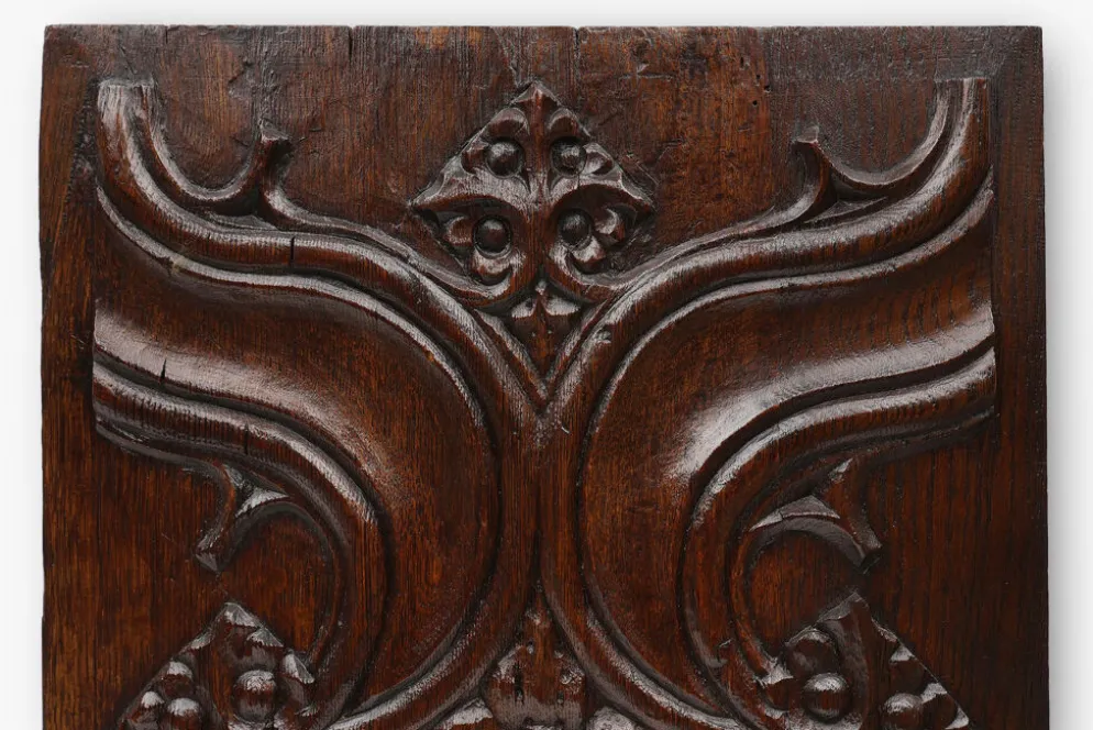 Panneau sculpté en chêne gothique, Belgique, 16e siècle