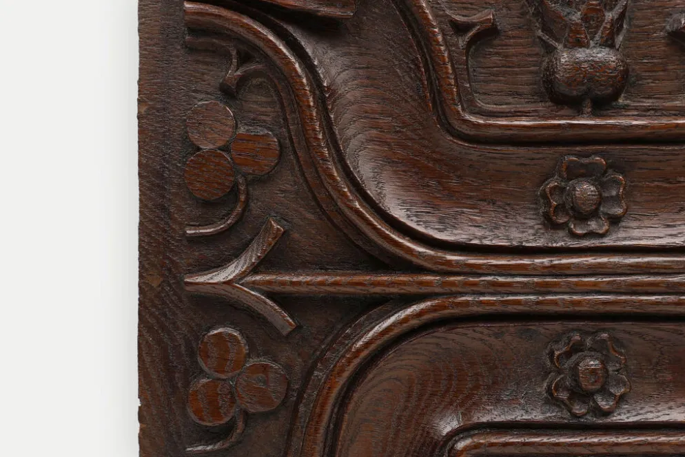 Panneau sculpté gothique en chêne, Belgique, XVIe siècle