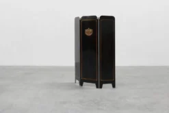 Paravent de cheminée Art Déco noir et or français, années 1930