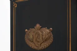 Paravent de cheminée Art Déco noir et or français, années 1930