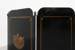 Paravent de cheminée Art Déco noir et or français, années 1930