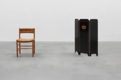 Paravent de cheminée Art Déco noir et or français, années 1930