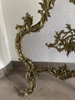 Paravent de cheminée vintage de style français en bronze ouvragé