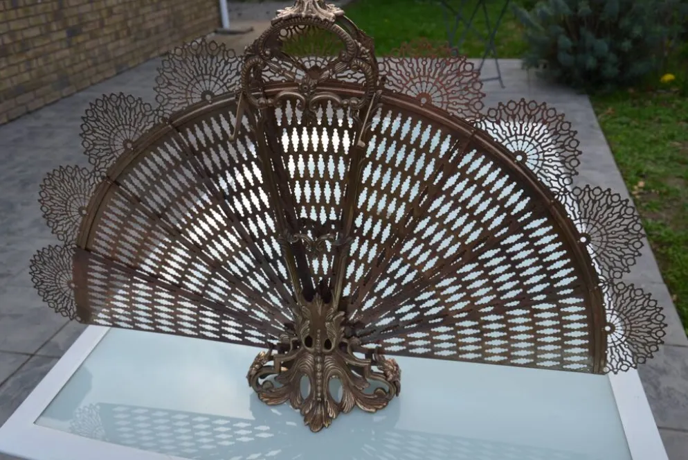 Pare cheminée/pare feu bronze fin 19ème