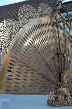 Pare cheminée/pare feu bronze fin 19ème