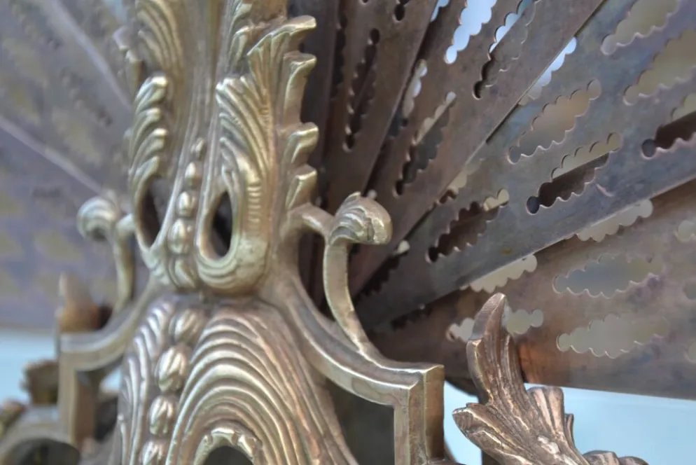 Pare cheminée/pare feu bronze fin 19ème
