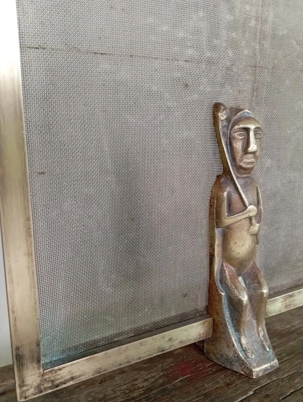 Pare feu bronze et laiton Anton Prinner