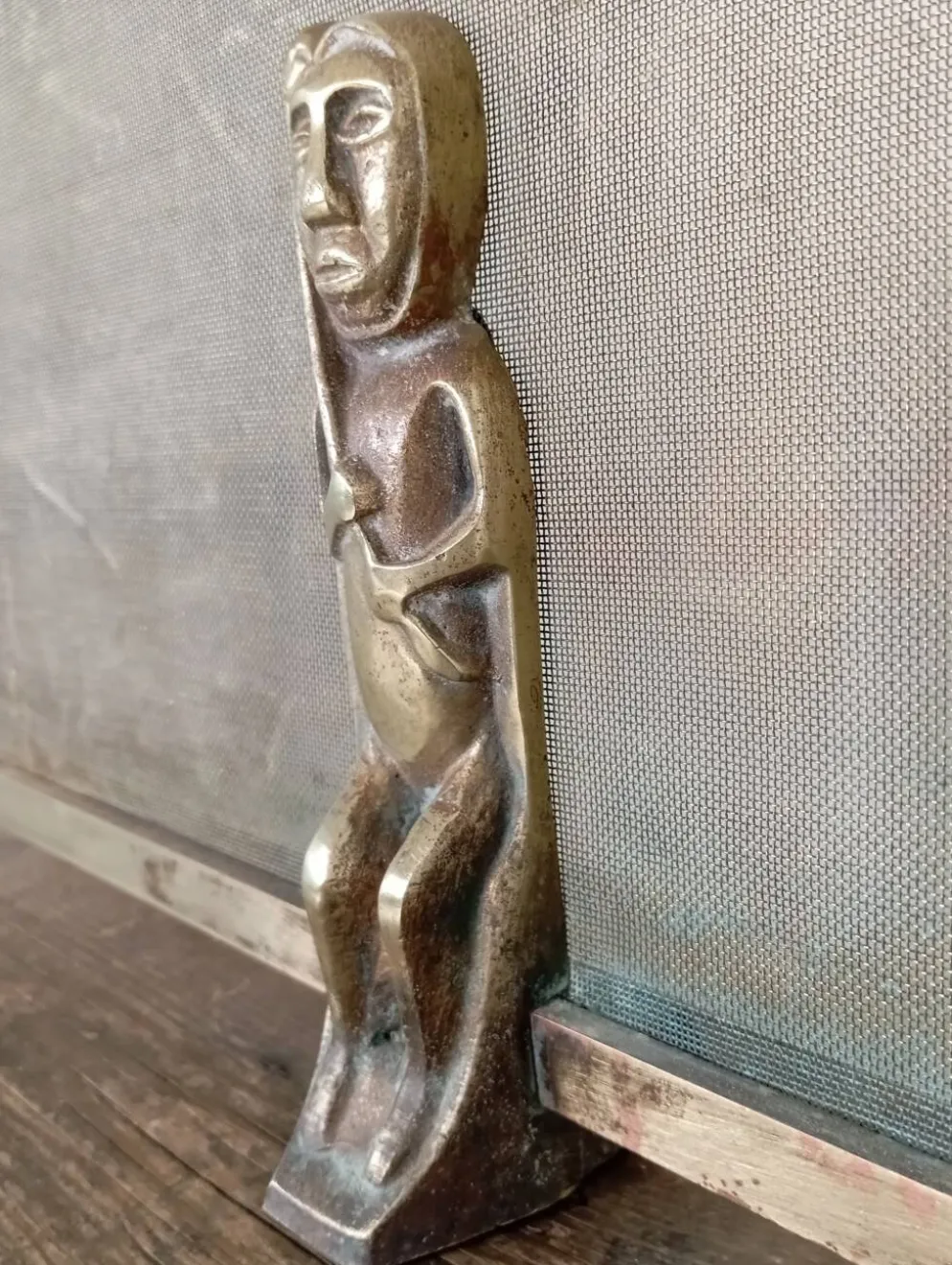 Pare feu bronze et laiton Anton Prinner