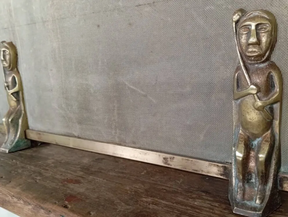 Pare feu bronze et laiton Anton Prinner