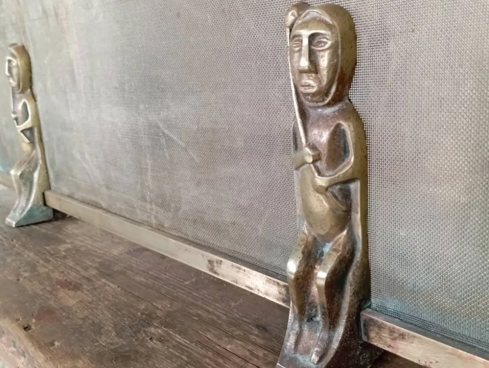 Pare feu bronze et laiton Anton Prinner