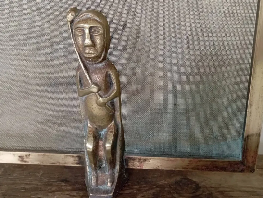 Pare feu bronze et laiton Anton Prinner