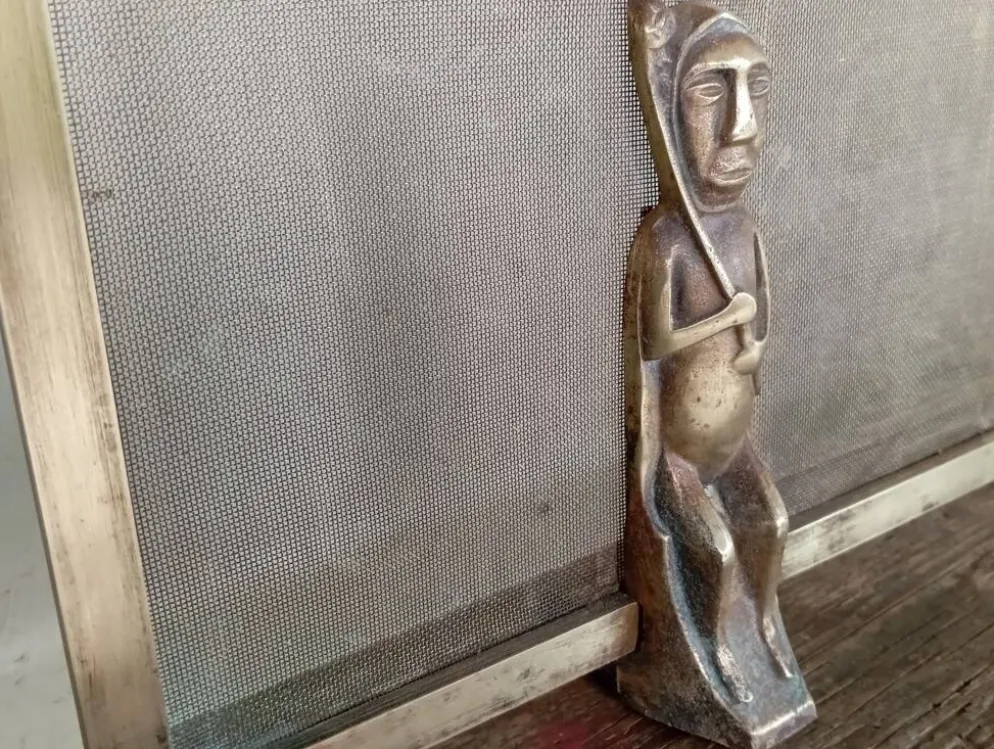 Pare feu bronze et laiton Anton Prinner