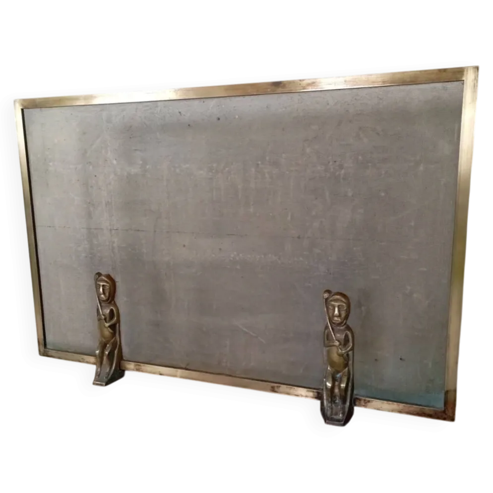 Pare feu bronze et laiton Anton Prinner