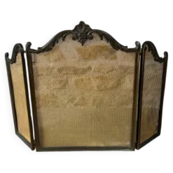 Pare feu de cheminée en laiton style Louis XV