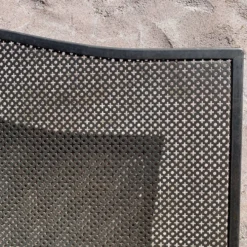 Pare feu de cheminée grille en métal et fleurs de Lys en fonte