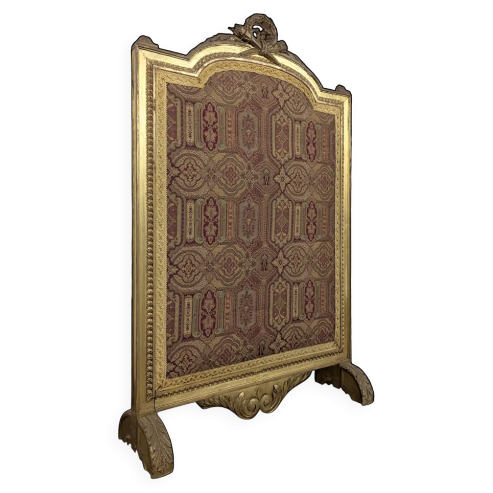 Pare-feu Louis XVI en bois doré à tapisserie