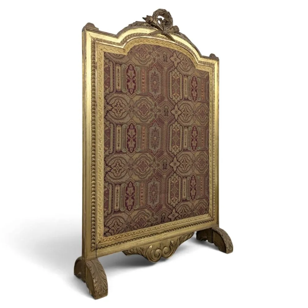 Pare-feu Louis XVI en bois doré à tapisserie