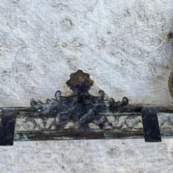 Parure de cheminée en laiton, chenets style napoléon III