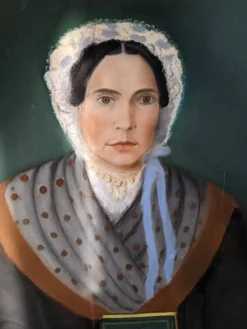 Pastel ancien portrait vintage bretonne décoration campagne