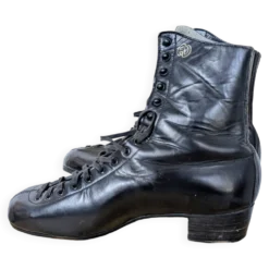 Patins à glace vintage Alain Giletti en cuir noir