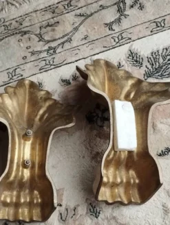4 pattes de meuble en bronze massif