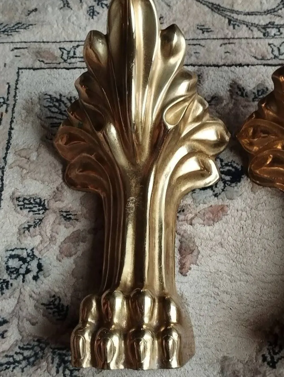 4 pattes de meuble en bronze massif
