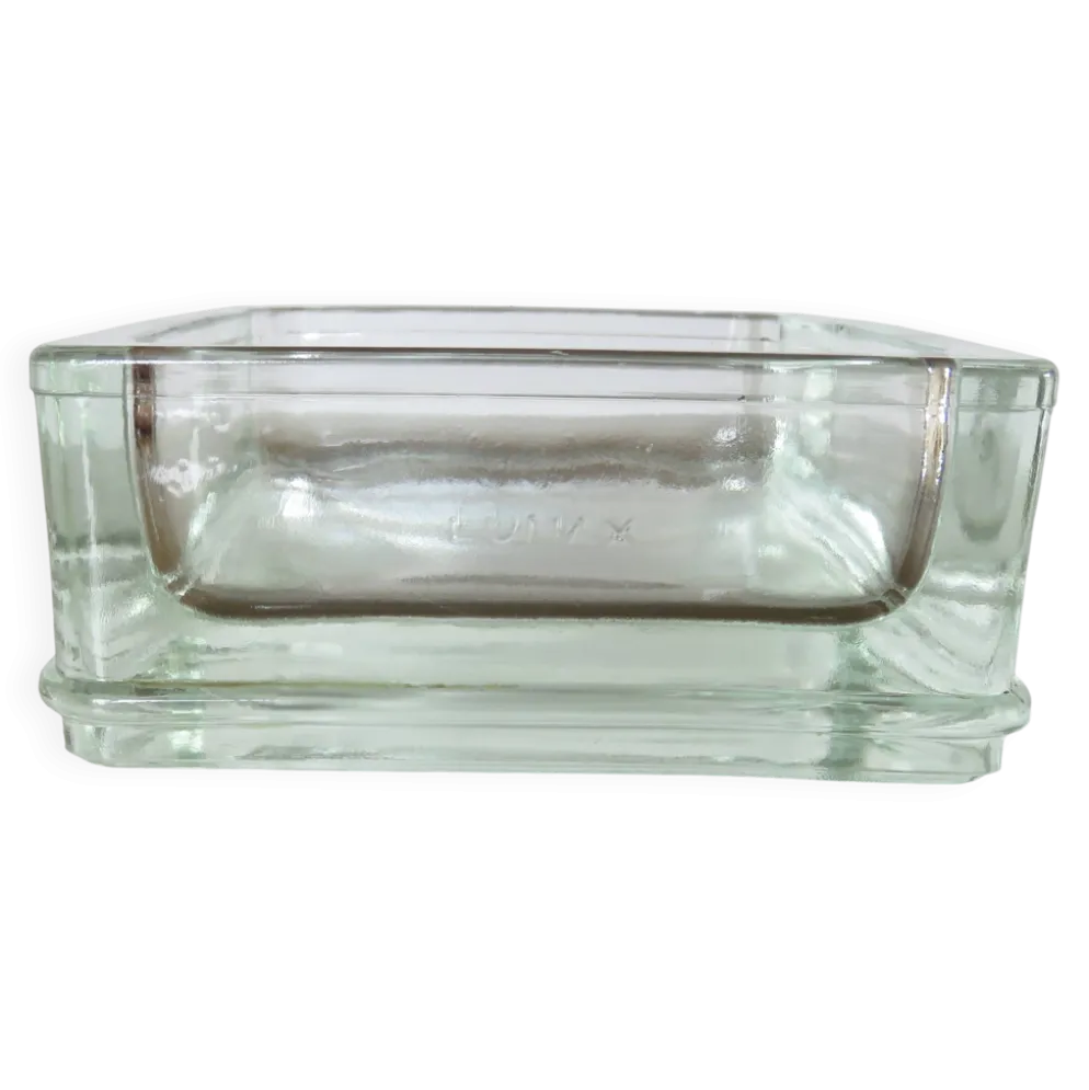 Pavé de verre, cendrier, vide poche, signé "LUMAX" années 40 50