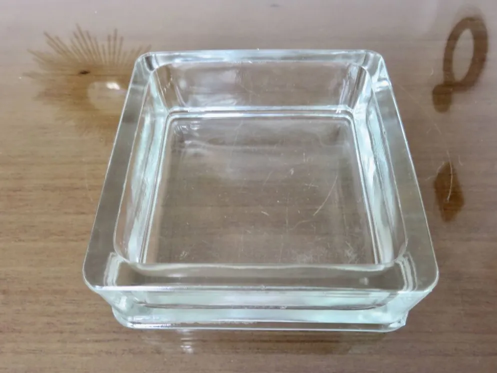 Pavé de verre, cendrier, vide poche, signé "LUMAX" années 40 50