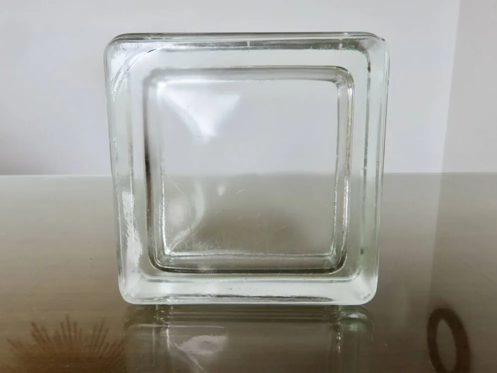 Pavé de verre, cendrier, vide poche, signé "LUMAX" années 40 50