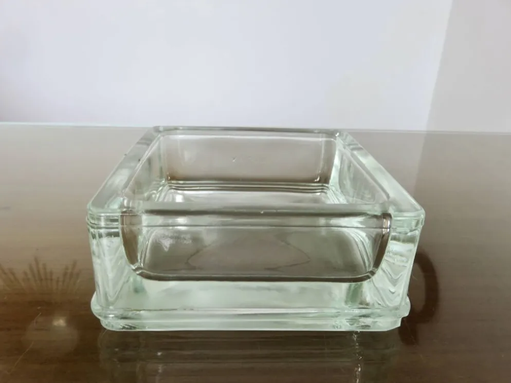 Pavé de verre, cendrier, vide poche, signé "LUMAX" années 40 50