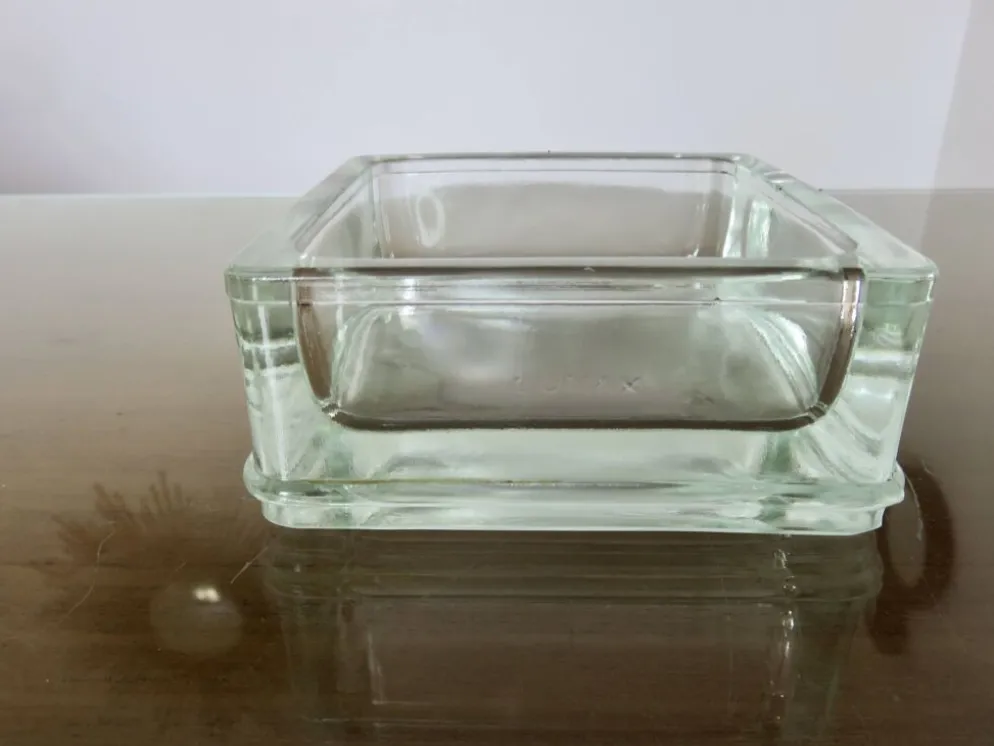 Pavé de verre, cendrier, vide poche, signé "LUMAX" années 40 50