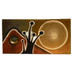 Paysage avec Soleil et Lune, Peinture Textile, années 1970