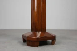 Pédestal Art Déco en chêne et marbre, France, années 1920