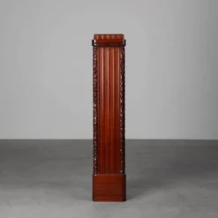 Pédestal carré en chêne Art Déco français, vers 1915