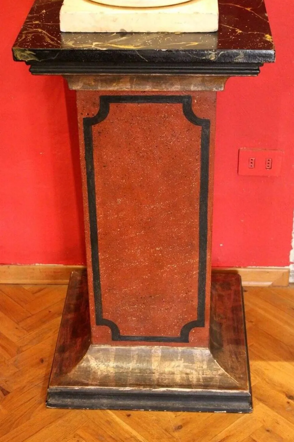Pédestaux ou colonnes architecturaux en laque faux marbre italien du 19ème siècle, ensemble de 2