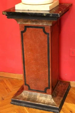 Pédestaux ou colonnes architecturaux en laque faux marbre italien du 19ème siècle, ensemble de 2
