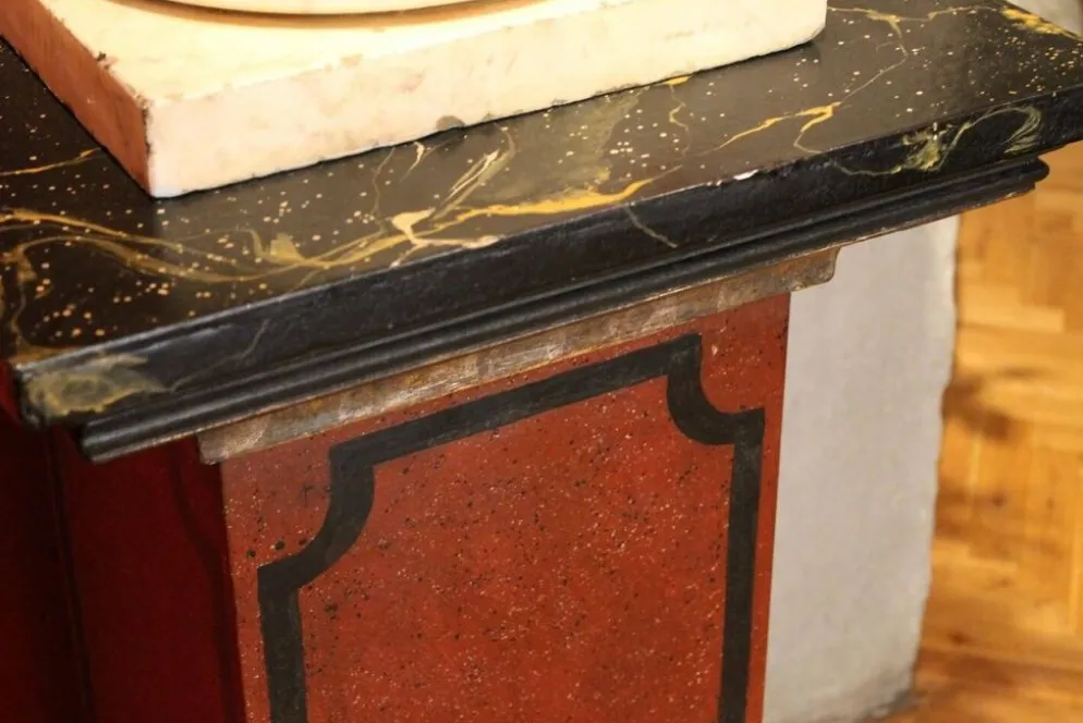 Pédestaux ou colonnes architecturaux en laque faux marbre italien du 19ème siècle, ensemble de 2