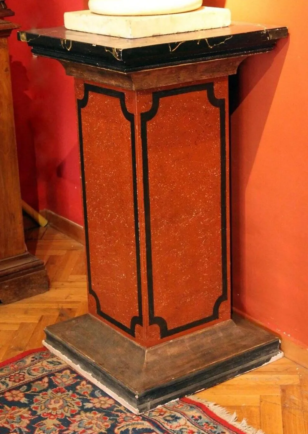 Pédestaux ou colonnes architecturaux en laque faux marbre italien du 19ème siècle, ensemble de 2