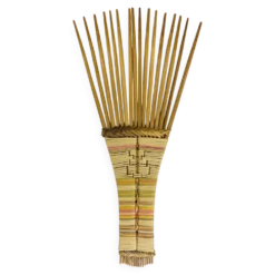 Peigne traditionnel Luba / Congo en bois et osier tressé